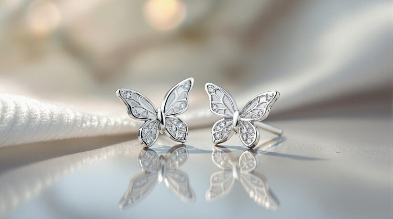 butterfly earrings studs sterling silver