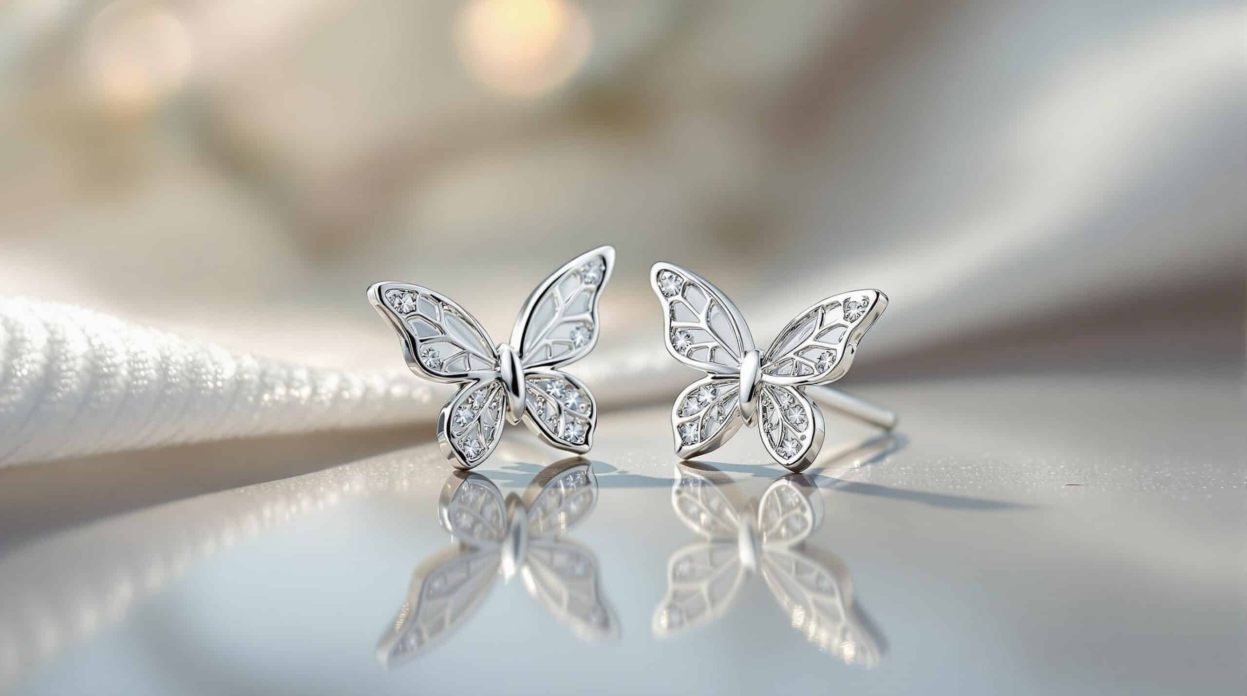 butterfly earrings studs sterling silver