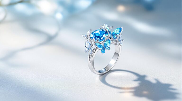 butterfly ring blue