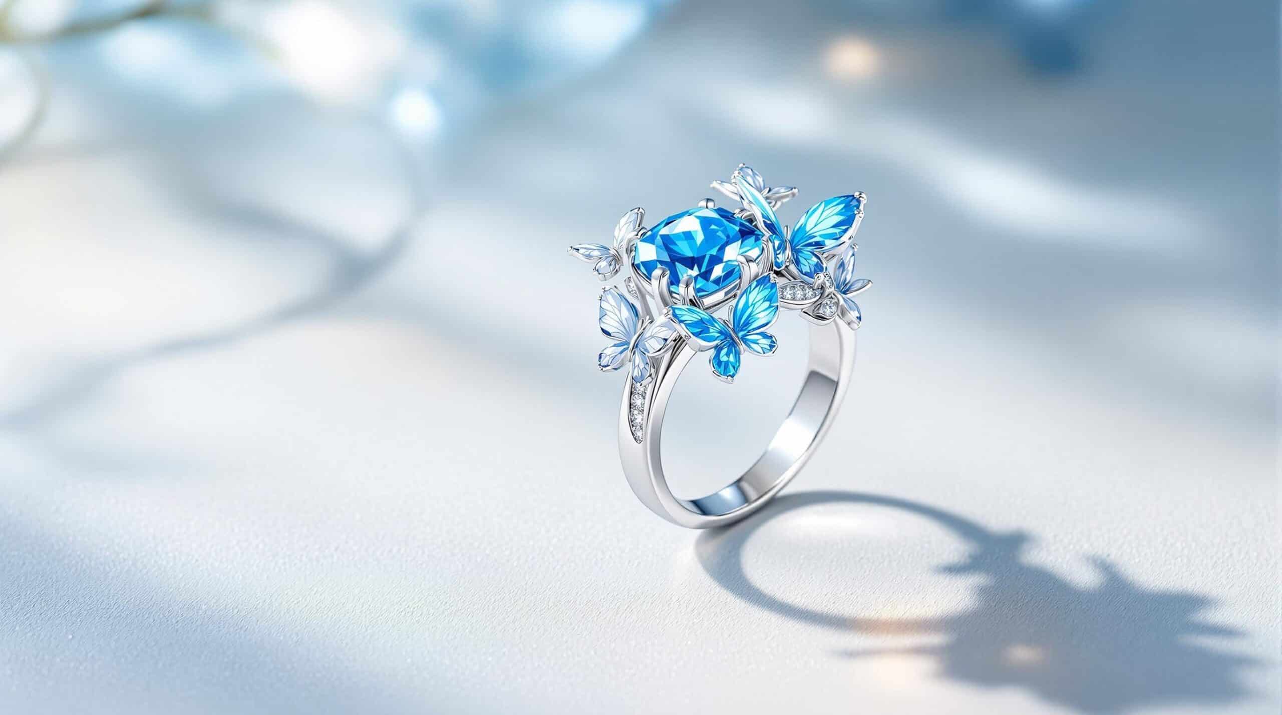 butterfly ring blue
