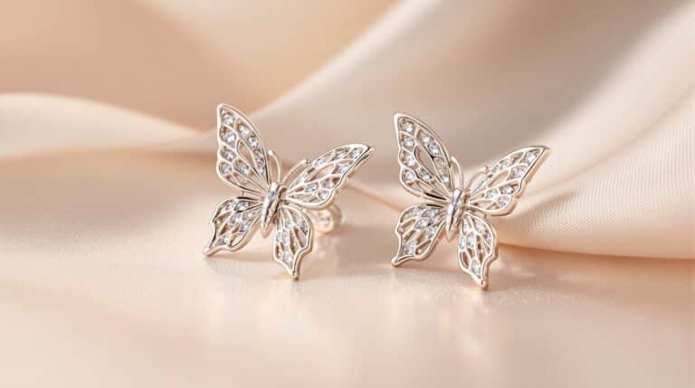 butterfly silver stud earrings