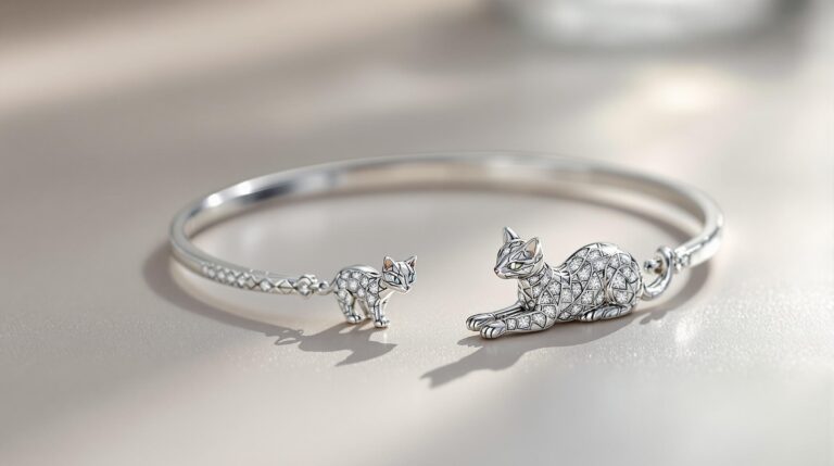 cat bracelet sterling silver
