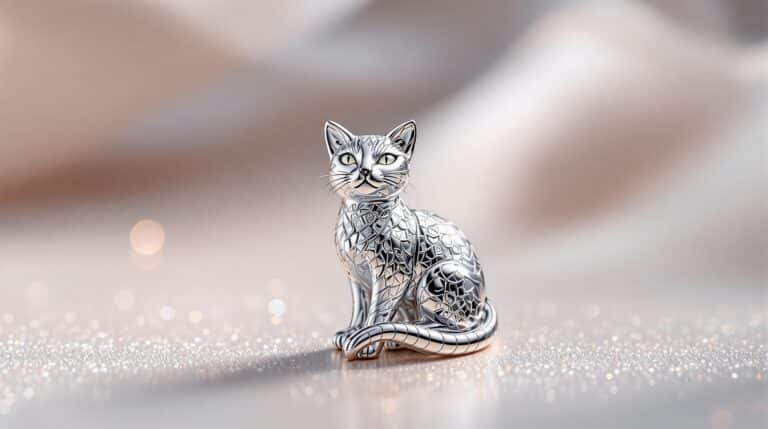 cat pendant silver