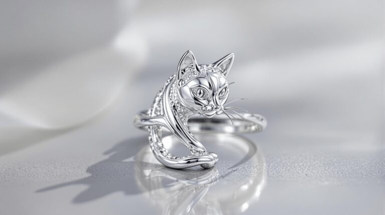 cat ring silver