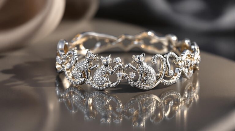 cat silver bracelet