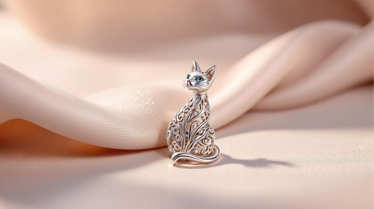 cat silver pendant