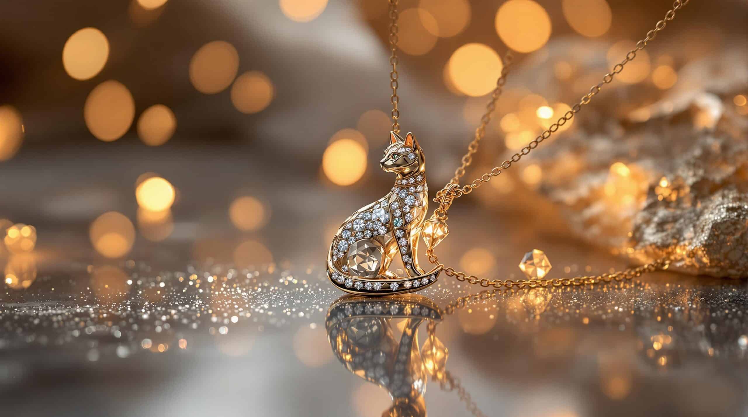 cat stone necklace