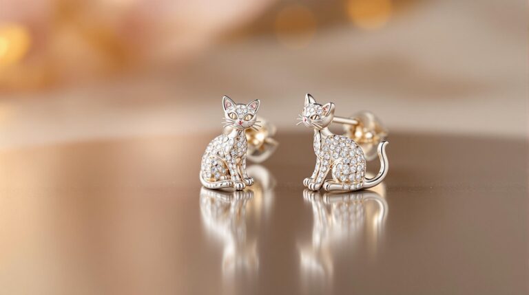 cat themed earrings