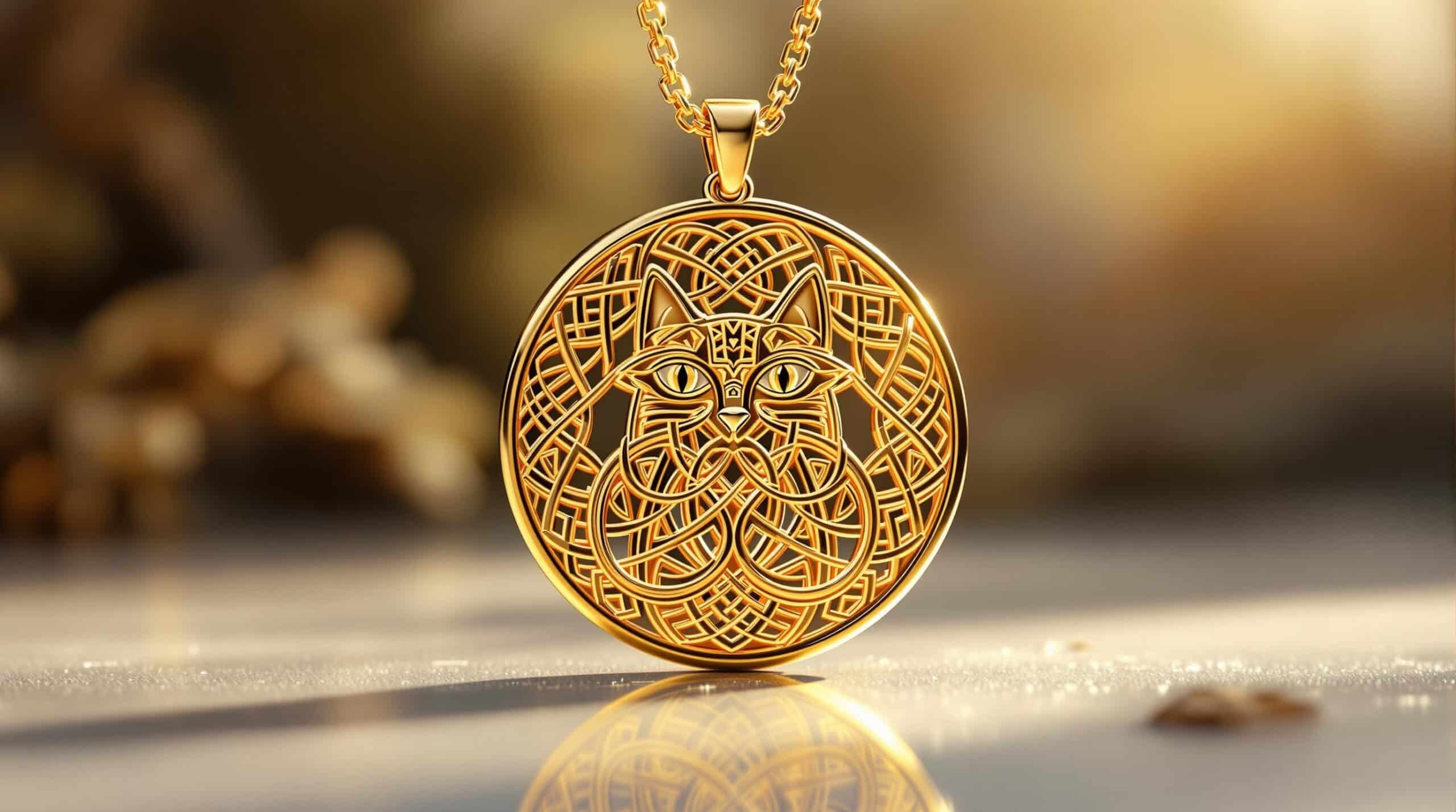 celtic cat pendant