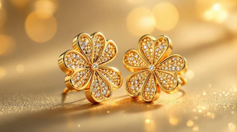 clover gold earrings