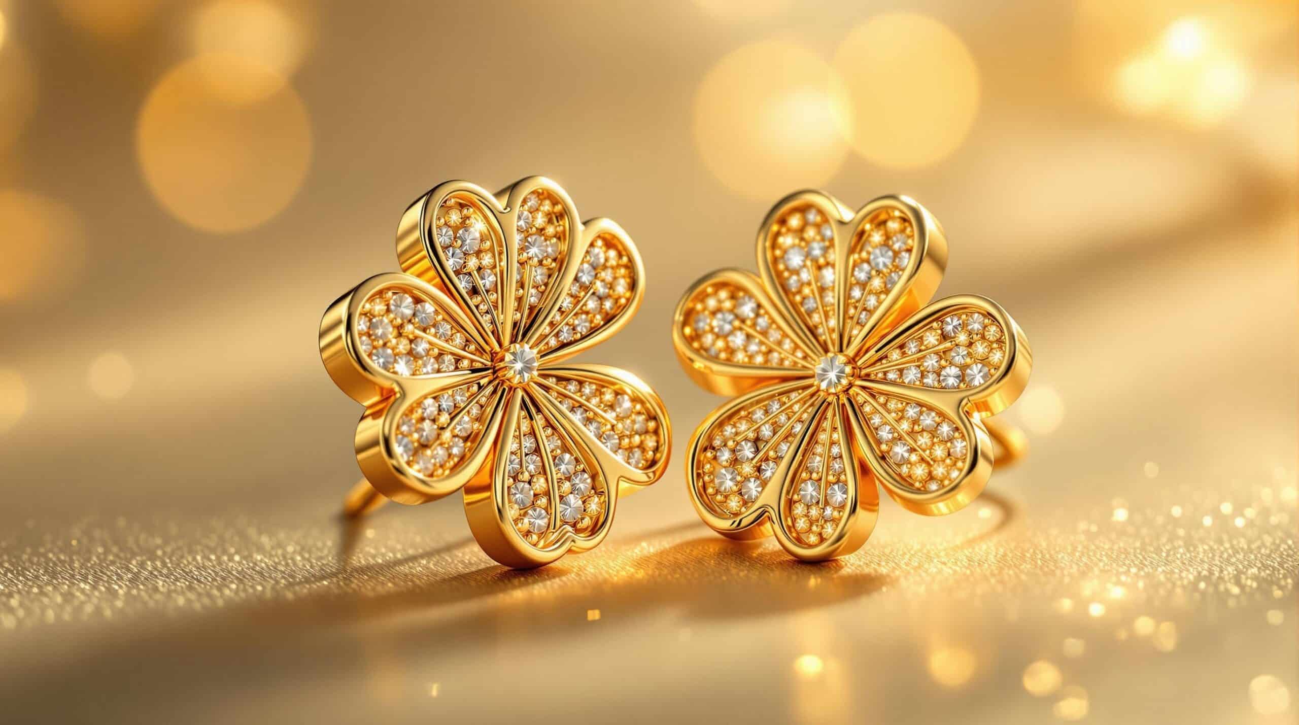 clover gold earrings
