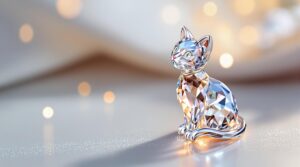 crystal cat charm