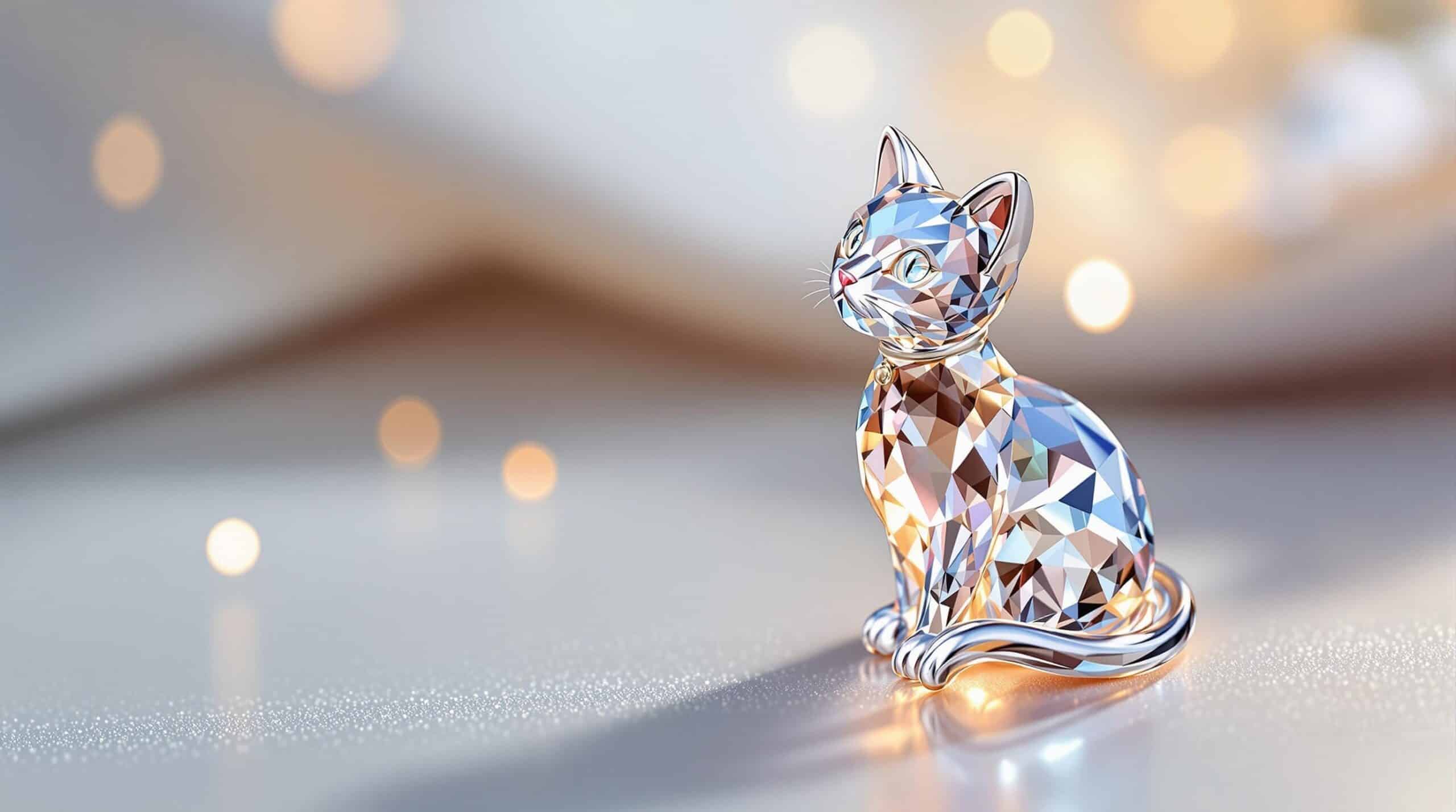 crystal cat charm