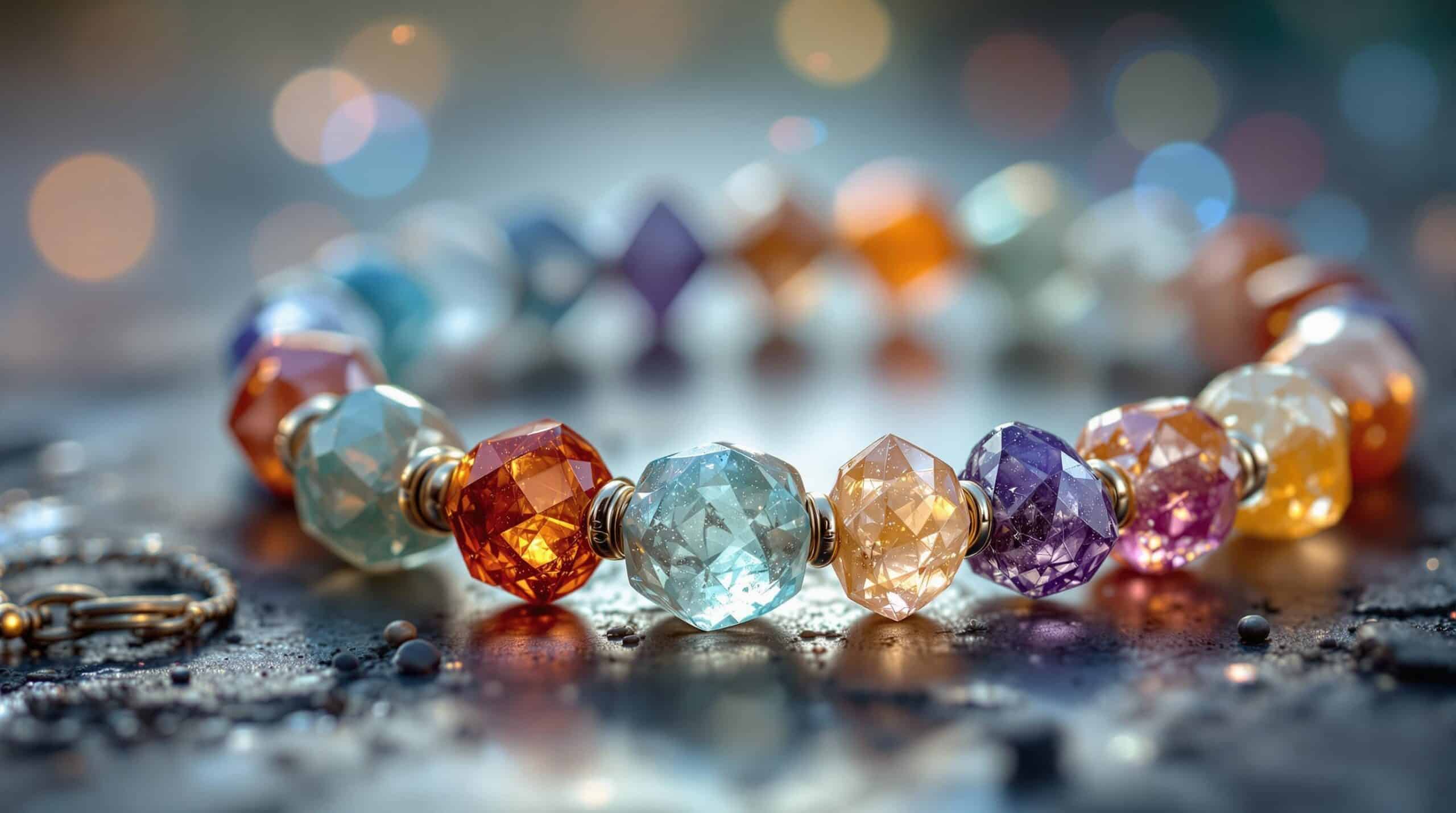 crystals in chakra bracelet