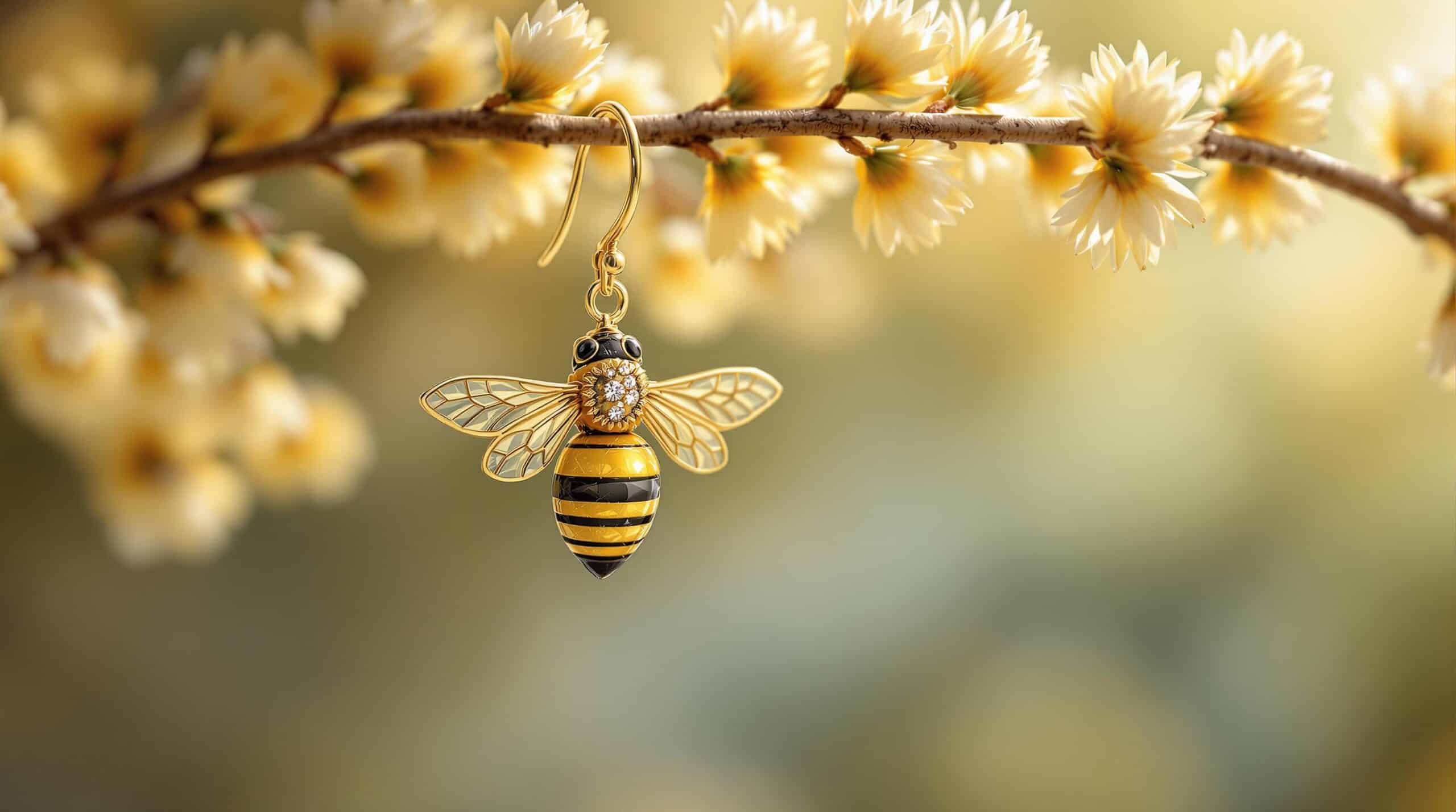 dangle bee earrings