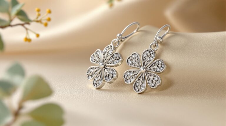four leaf clover earrings silver