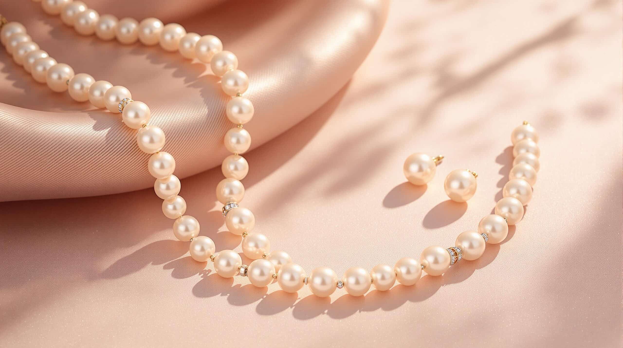 freshwater pearl necklace and earrings