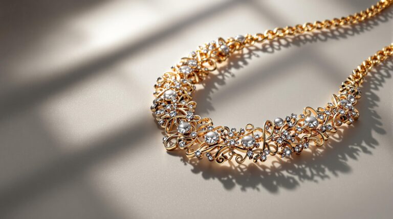 gold on silver necklace