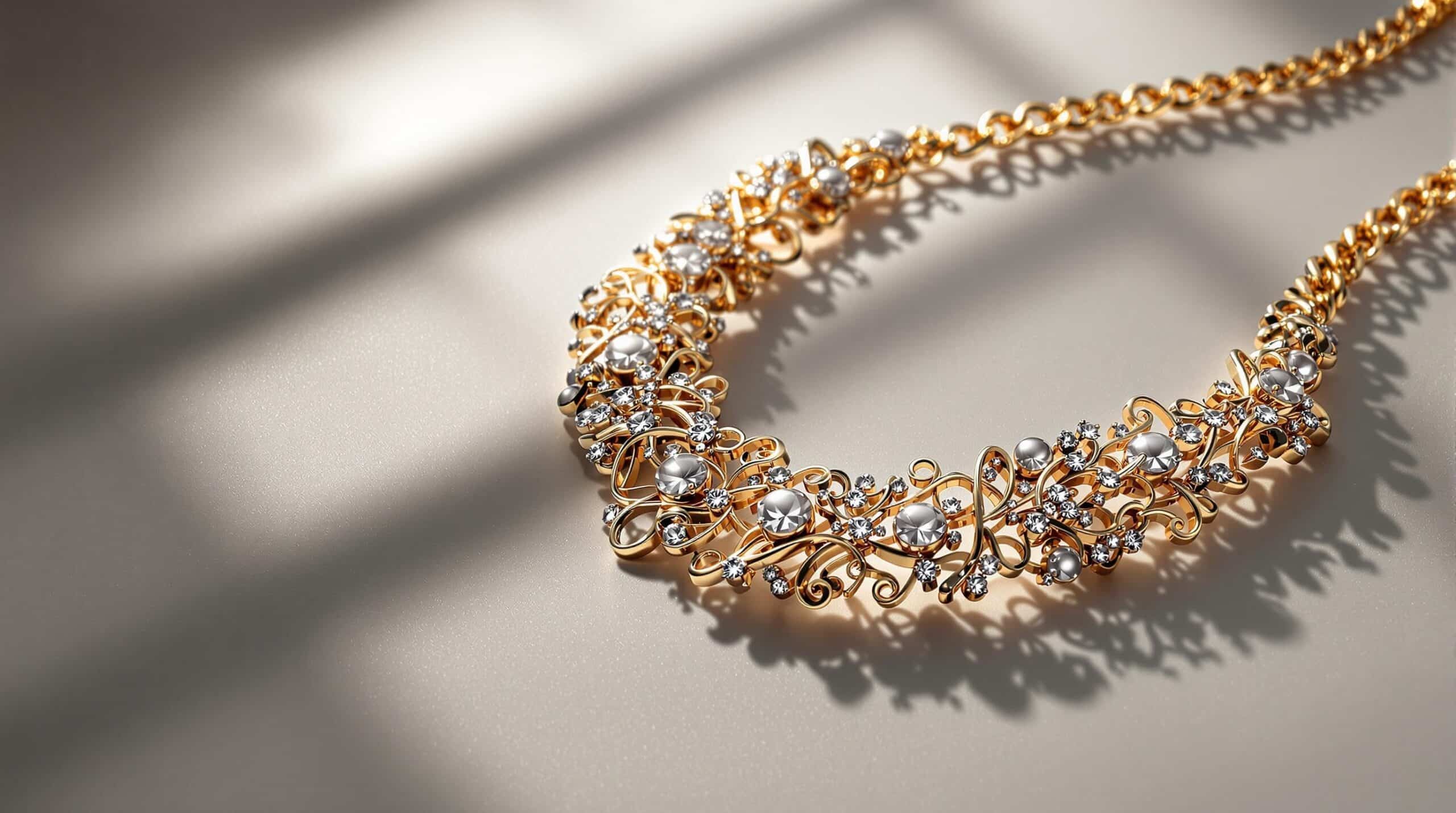gold on silver necklace