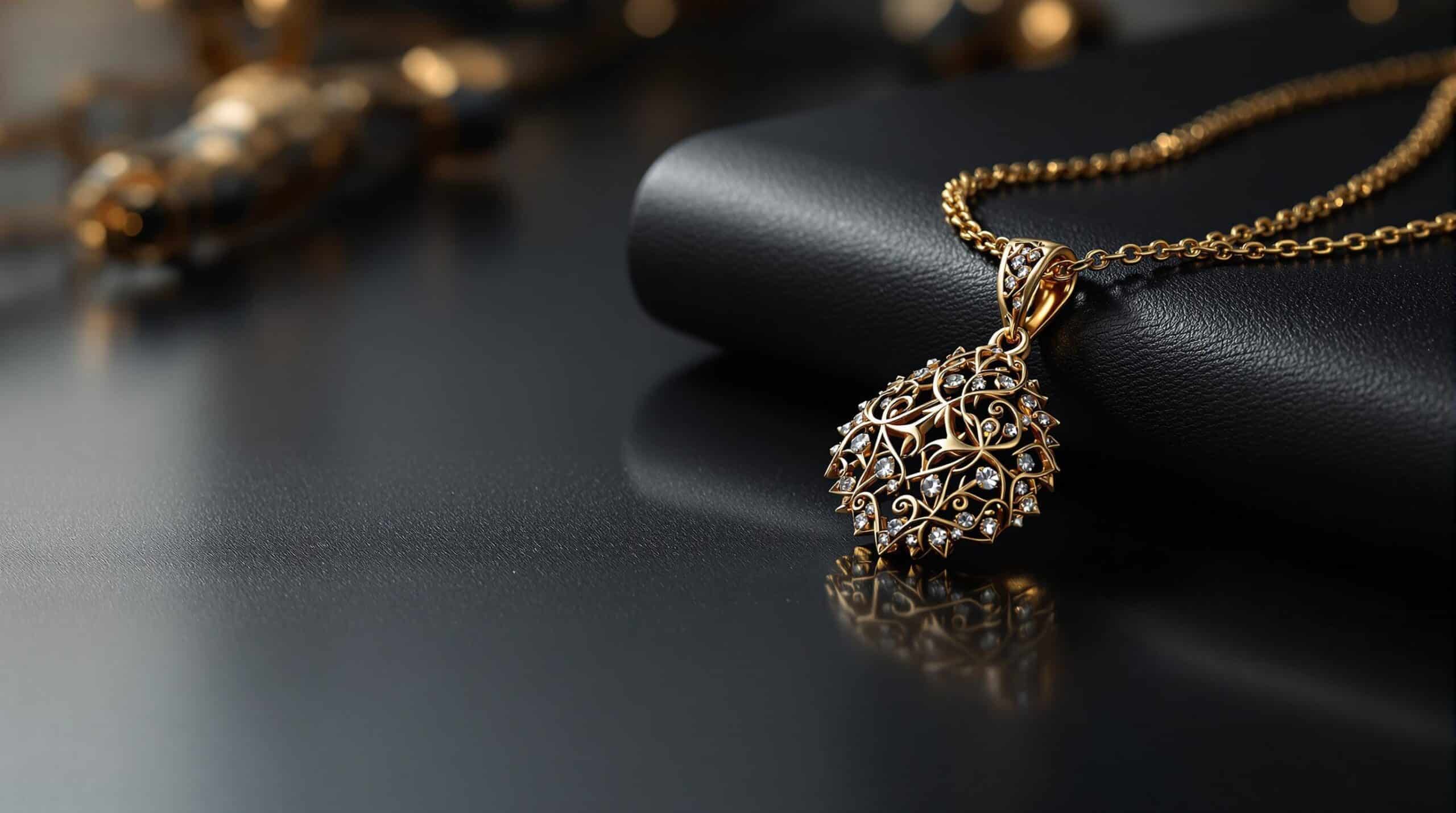 gold pendant silver chain