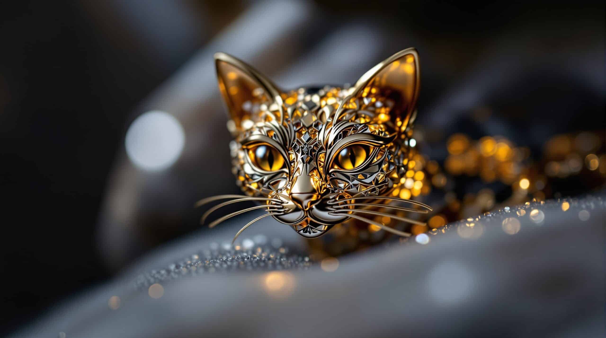 gold plated cat