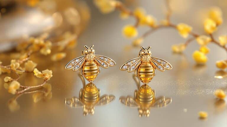 honey bee drop earrings
