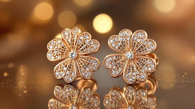 leaf clover earrings