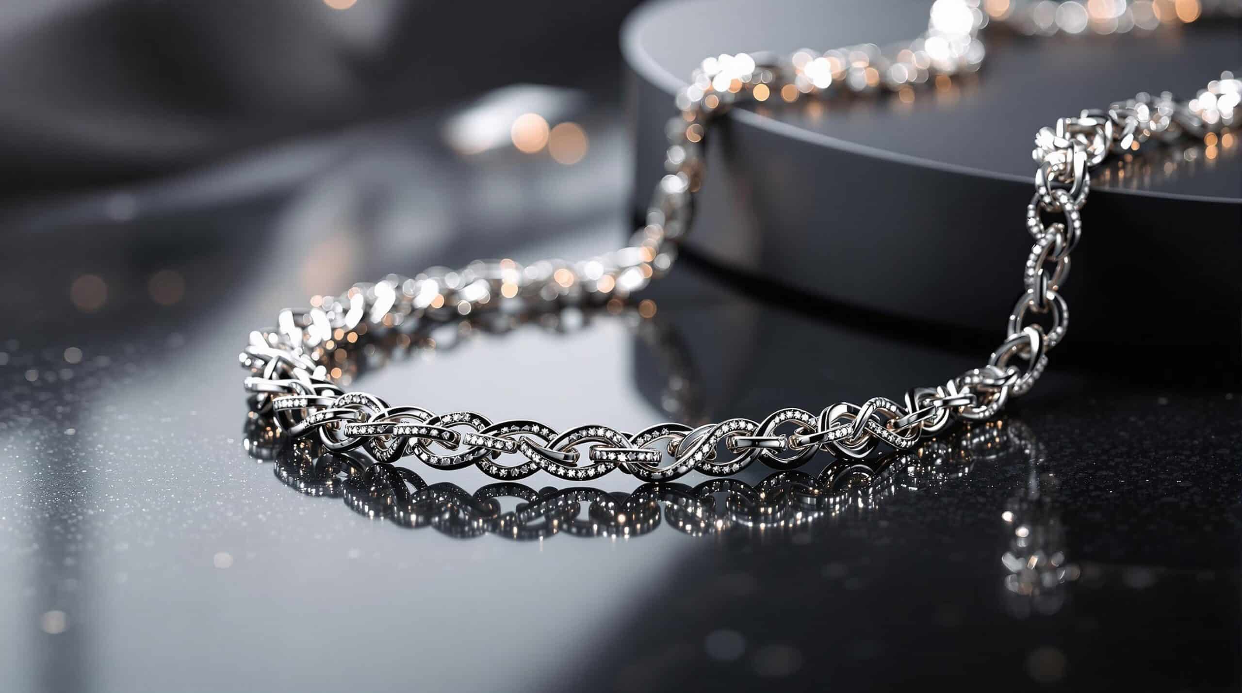 long chain silver necklace