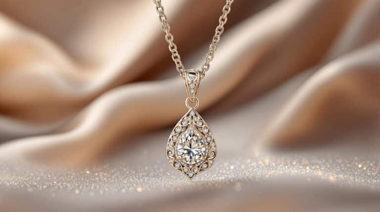 long silver chain with pendant
