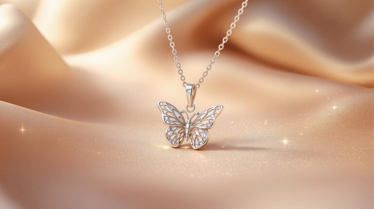 necklace butterfly silver
