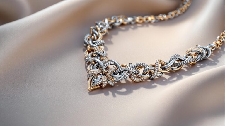 necklace silver and gold