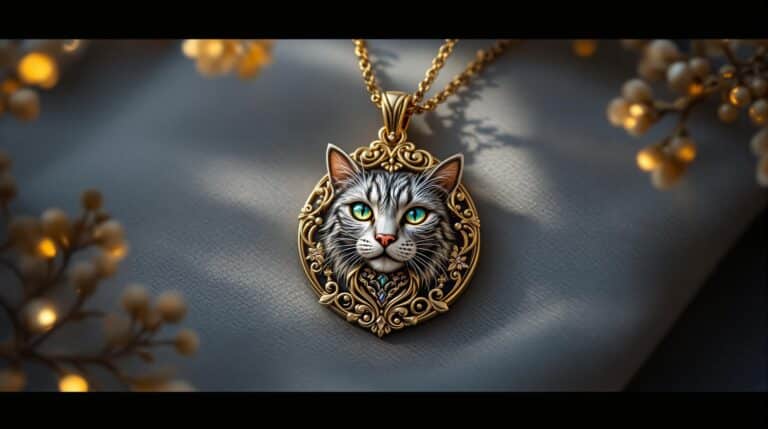 Necklace with Cat Pendant – Handcrafted Feline Jewelry