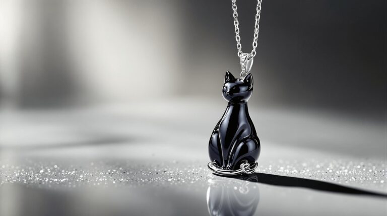 onyx cat pendant