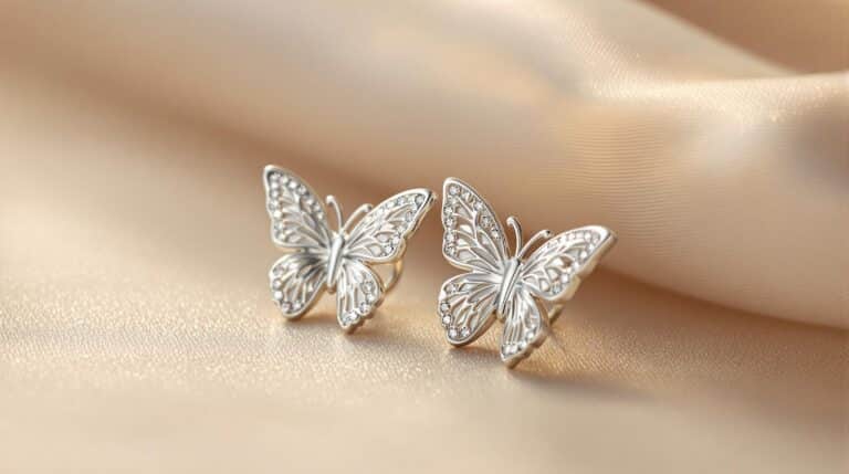 real silver butterfly earrings