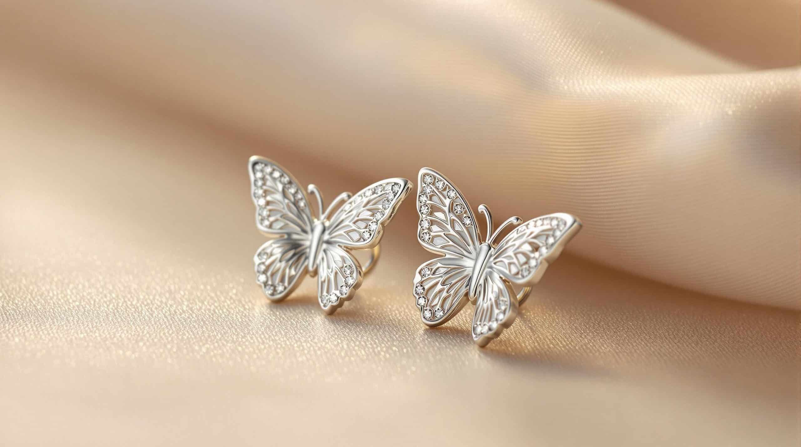 real silver butterfly earrings