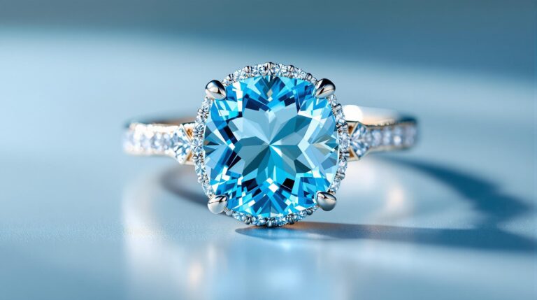 ring with blue topaz