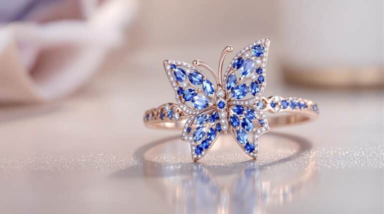 sapphire butterfly ring