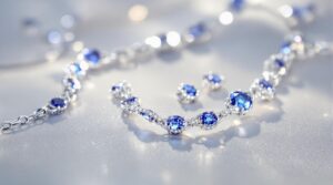 silver and blue chain