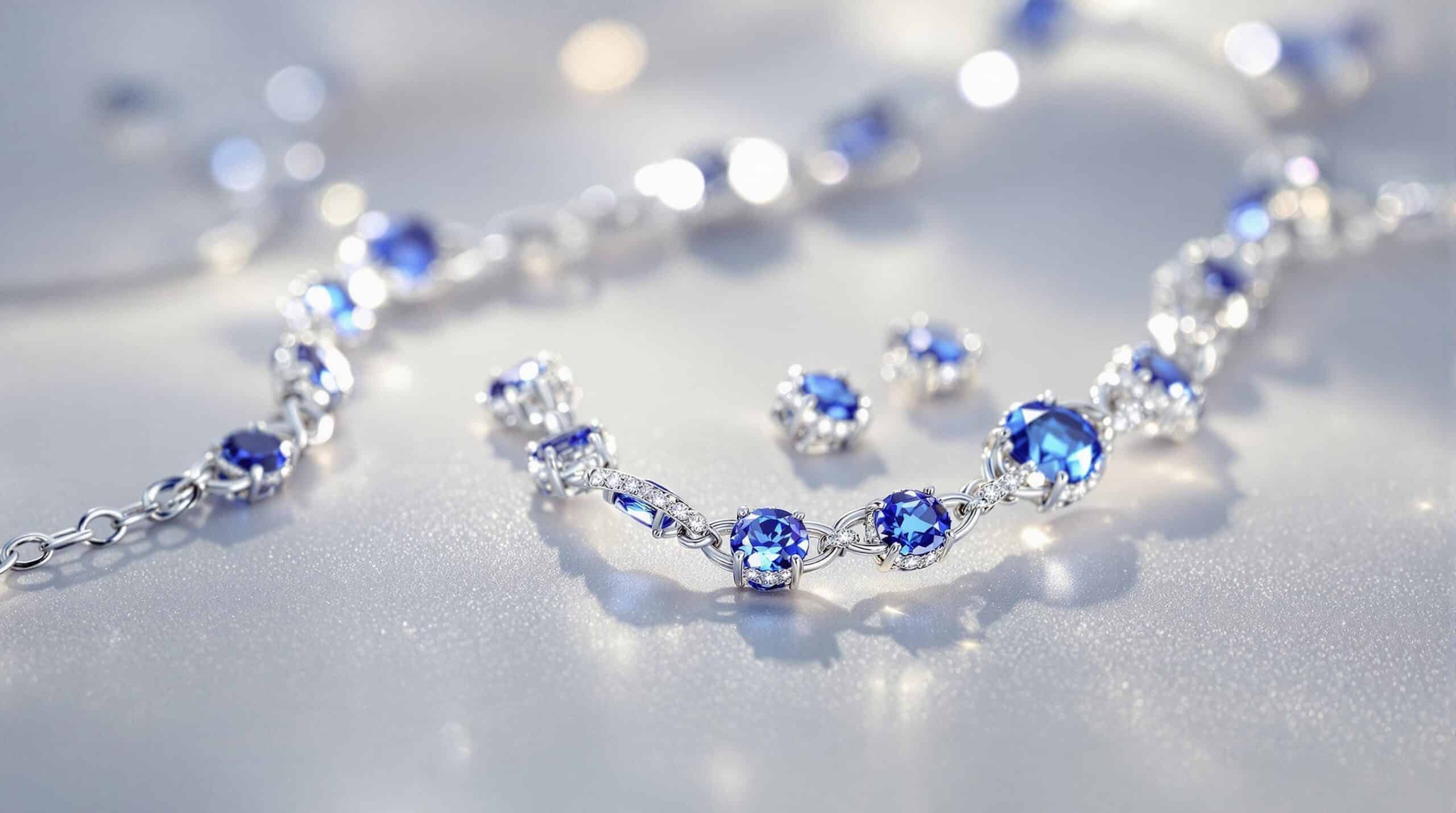 silver and blue chain