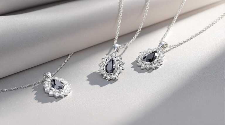 silver black pendant