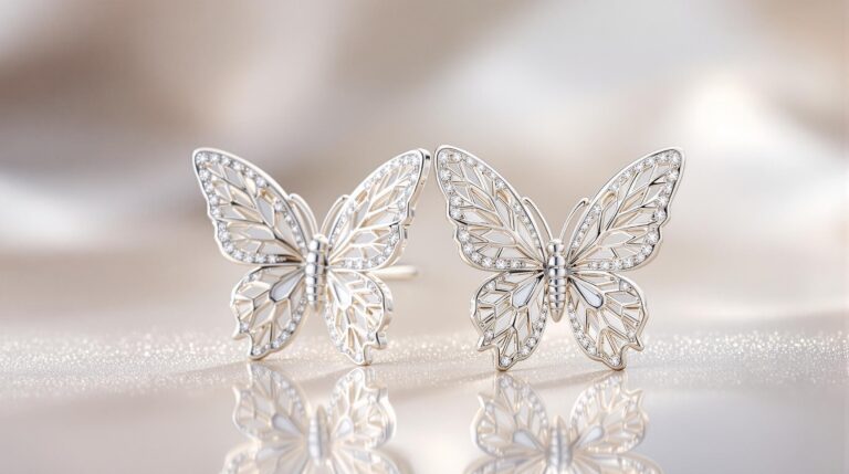 silver butterfly earrings