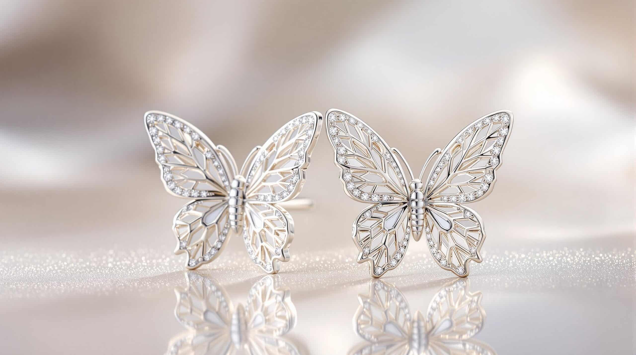 silver butterfly earrings