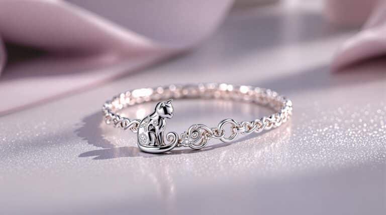 silver cat charm bracelet