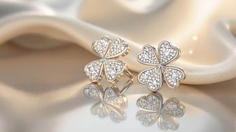 silver clover earrings