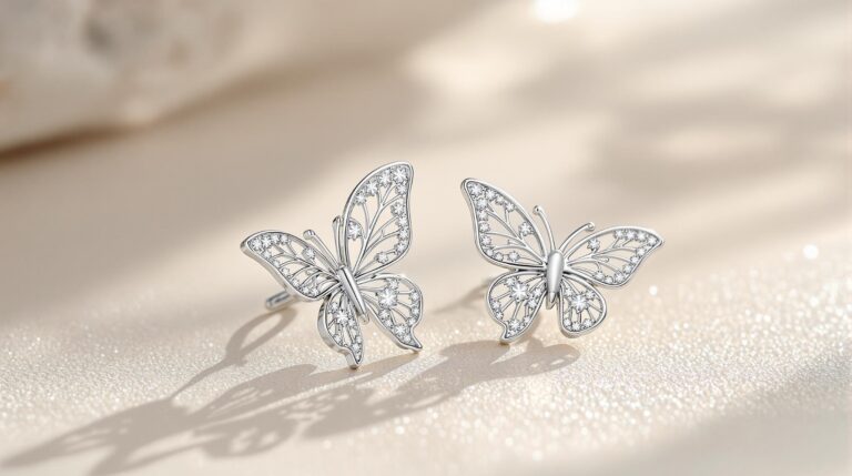 silver earrings butterfly