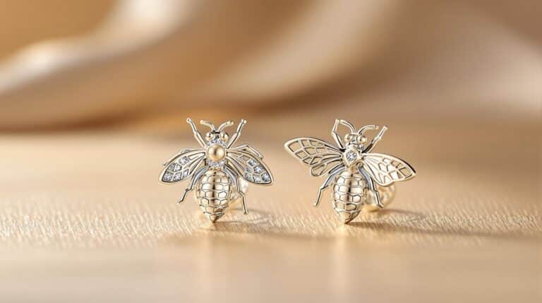 silver honey bee earrings