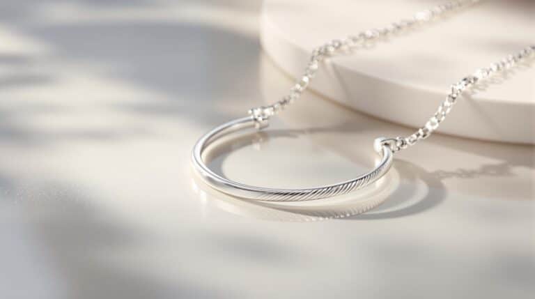 silver hoop necklace chain