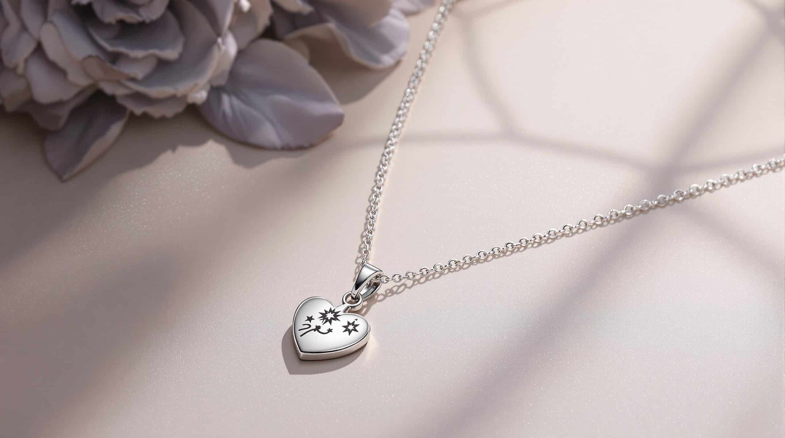 silver neck chain with pendant