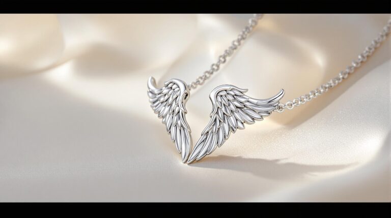 silver necklace angel wings