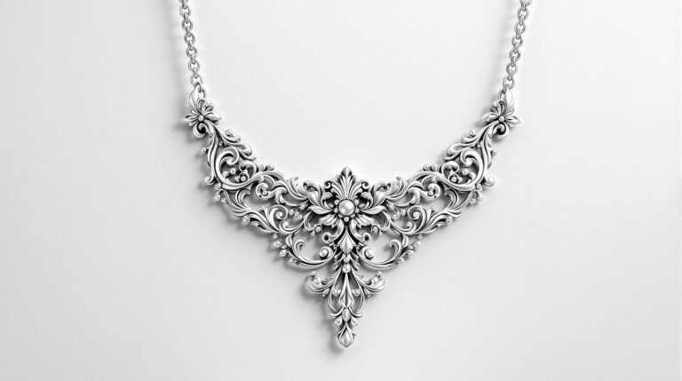 silver necklace design